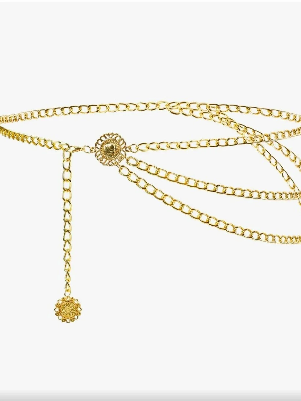Waist Chain Belts for Women Fashion Adjustable Multilayer Metal Gold Belly Chain